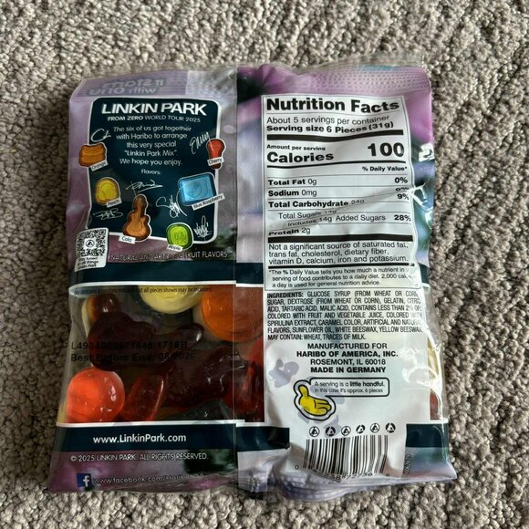 Linkin Park From Zero World Tour Haribo Gummies Official 2025 - Picture 2 of 2